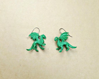 Green Dragon Earrings, Fantasy Jewelry, Dragon Jewelry, Dragon Earrings