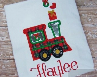 Christmas Train Appliqué embroidery Design - Train Appliqué Design - Christmas Appliqué Design - Boy applique design