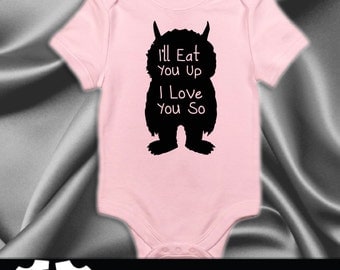 Baby Girl, Cute Where the Wild Things Are, Ill Eat You Up, Baby Boy, Where the Wild Things Are, Baby Clothing, Ill Eat you Up, Baby Gift #11