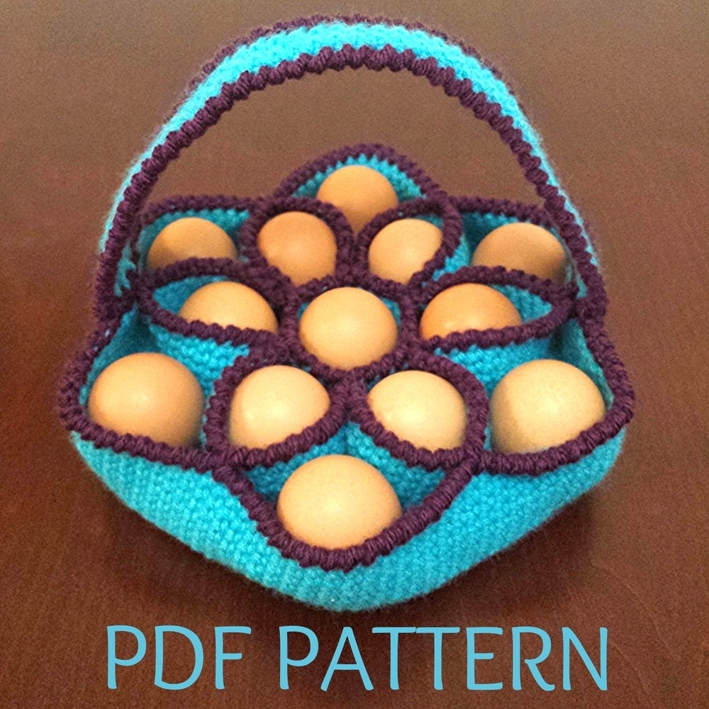 Crochet Pattern for Baker's Dozen Egg Basket Egg by KnotJustAnyBag