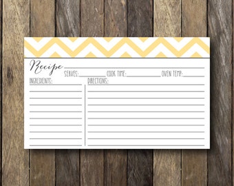 Printable 3x5 Recipe Card Instant Download by TheLionAndTheLark