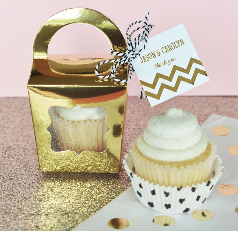 Gold Cupcake Boxes Cupcake Favor Box Gold Party Favors