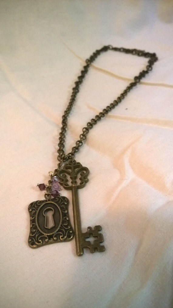 Old Fashioned Key and Lock Necklace