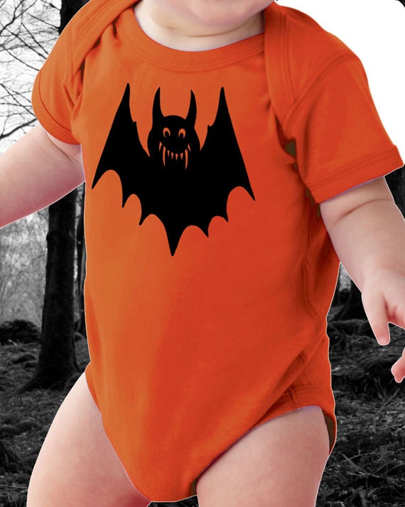 Halloween Bat Onesie with Black Bat for Baby Super Soft