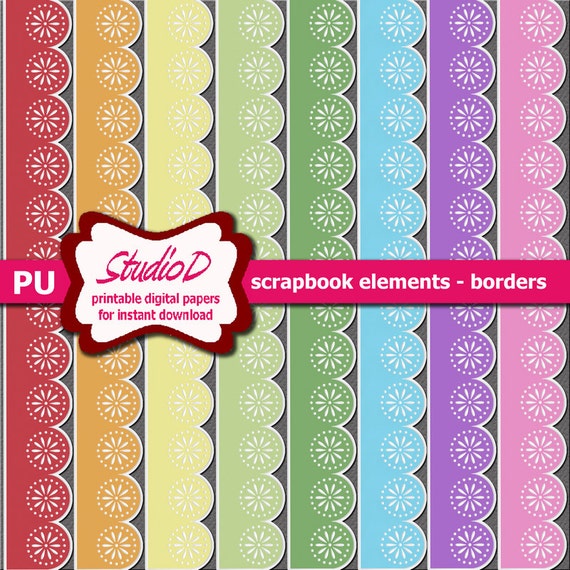 pastel borders rainbow sticker borders digital scrapbook
