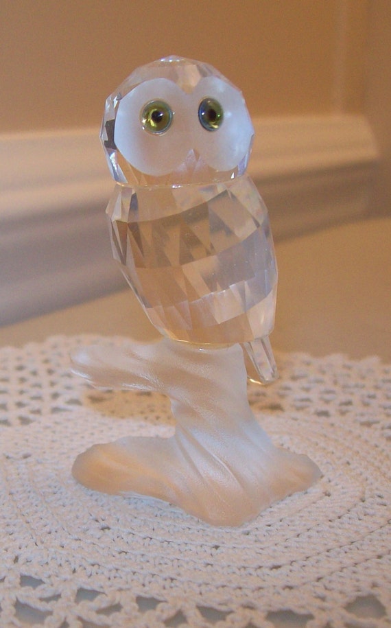 Vintage Swarovski Crystal Owl Figurine by SimplyVintageTeacups