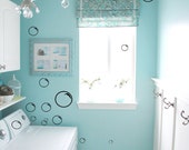 BIG set of 105 outline Bubble Soap bath Wall Decal Vinyl sticker home bathroom family mirror funny laundry room