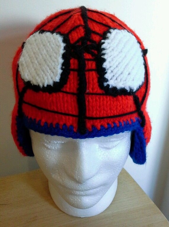 Spiderman Knitted Hat by Hatz4Headz on Etsy