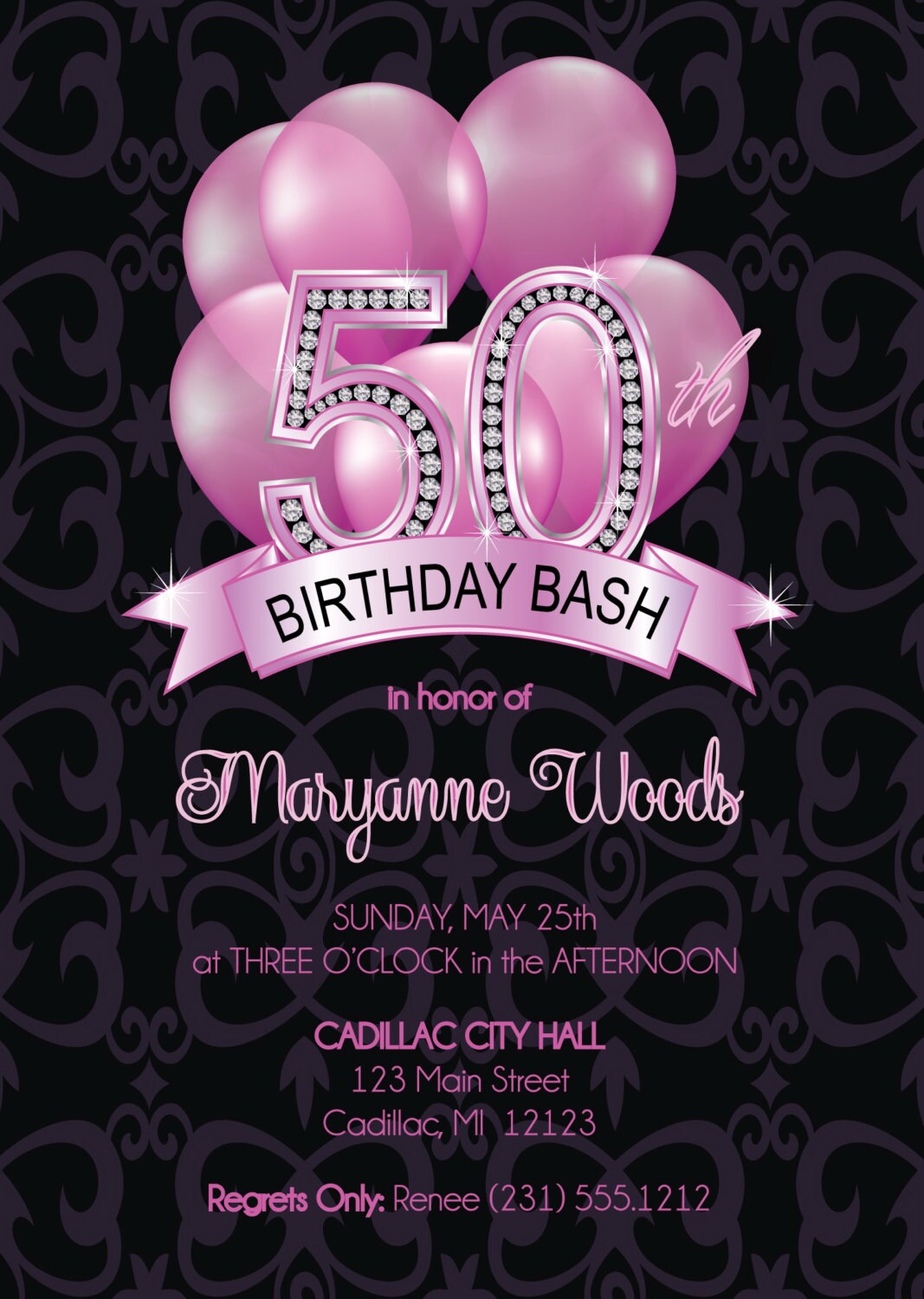 Dinywageman 50Th Birthday Invitations