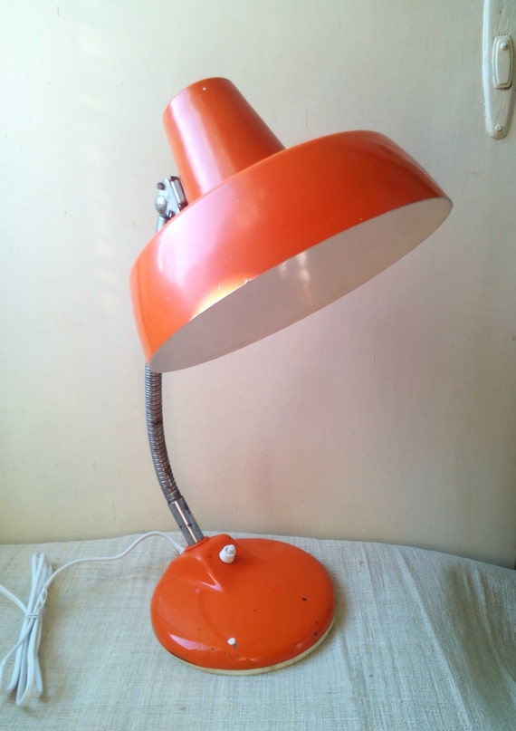 Vintage Orange Desk Lamp Office Table Lamp by AntiquEmporiums