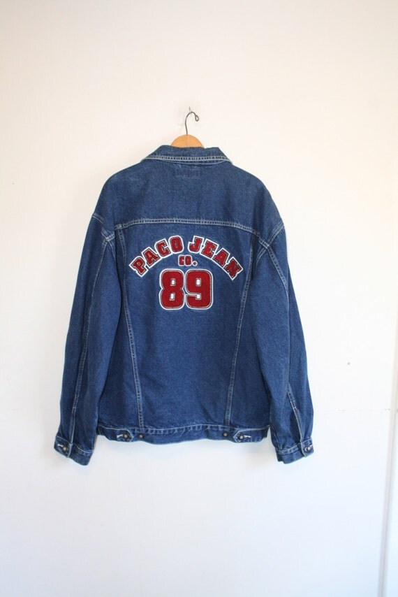 PACO DENIM JACKET // size adult large // 90s // jean jacket