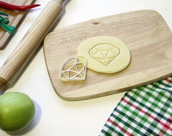 Diamond Cookie Cutter Gemstone Cookie Cutter Cupcake topper Fondant Gingerbread Cutters Christmas Gift Idea