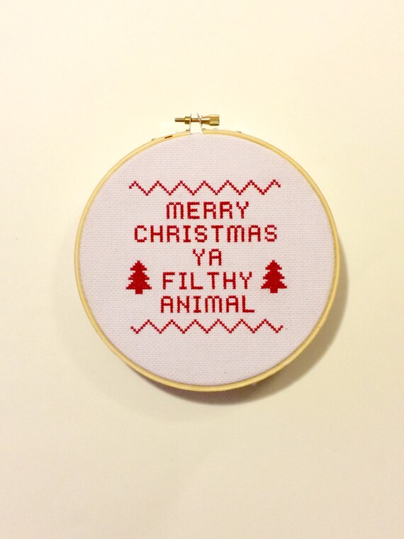 Download Merry Christmas Ya Filthy Animal Cross by MerchantHandcrafts