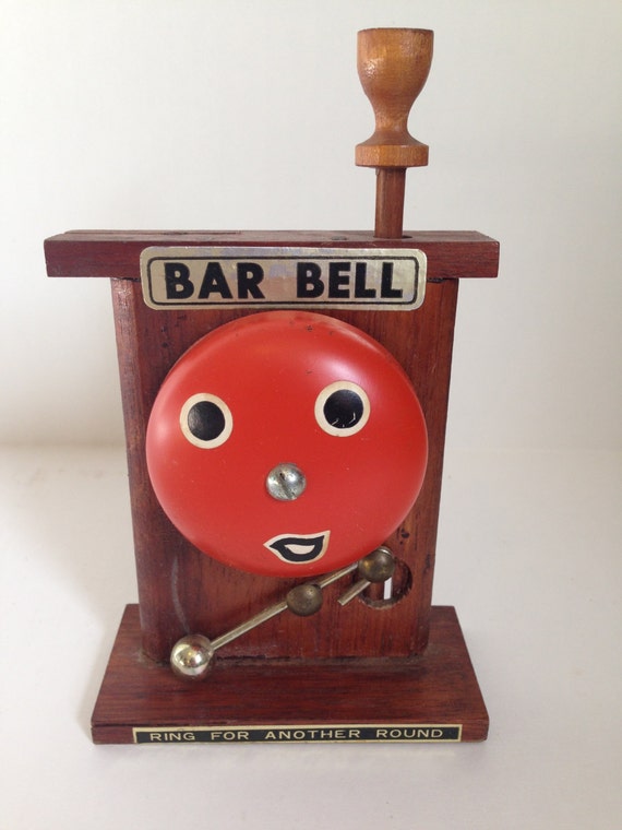 Vintage Bar Bell Ring For Another Round Orange