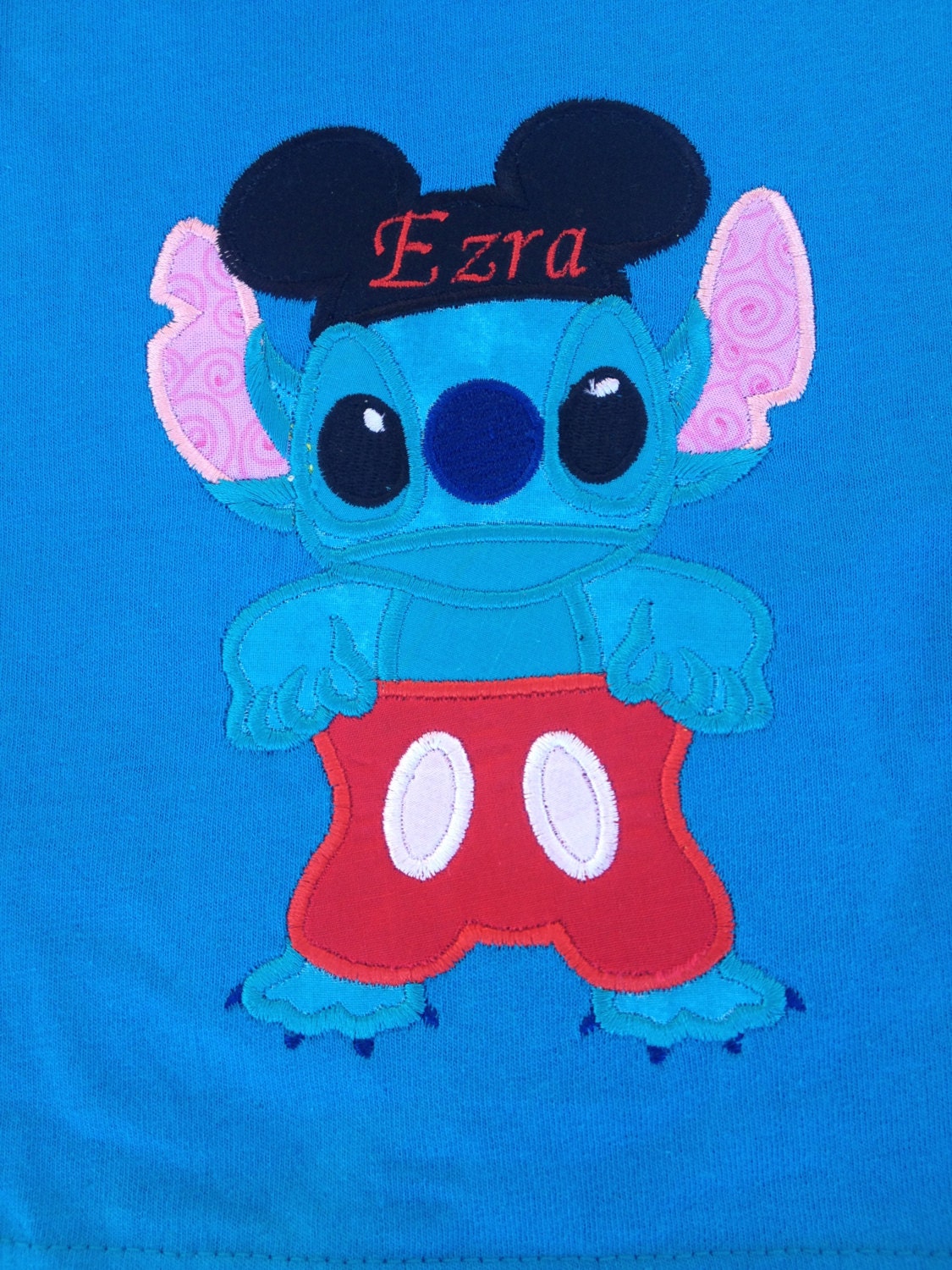 Stitch wearing a Mickey costume w/ by TayleeTotBoutique on Etsy