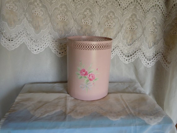 227 waste paper basket metal shabby chic pale pink 227 waste paper basket metal shabby chic pale pink