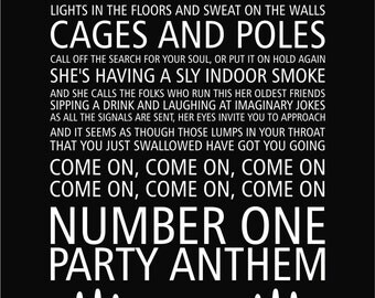Arctic Monkeys Number One Party Anthem Lyrics Poster