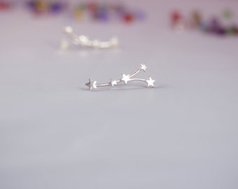 Cancer Constellation Earrings, Ear Cuffs Cancer Constellation, Constellation Earrings, Cancer Stars Earrings, Cancer Sign Zodiac Jewelry