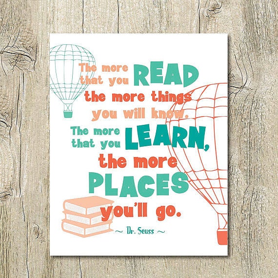 teal and coral dr seuss quote printable motivational kids room