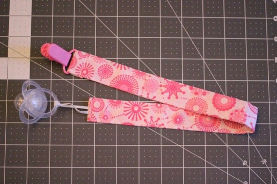 Pink Universal Pacifier Strap Customizable With by StitchedForBaby