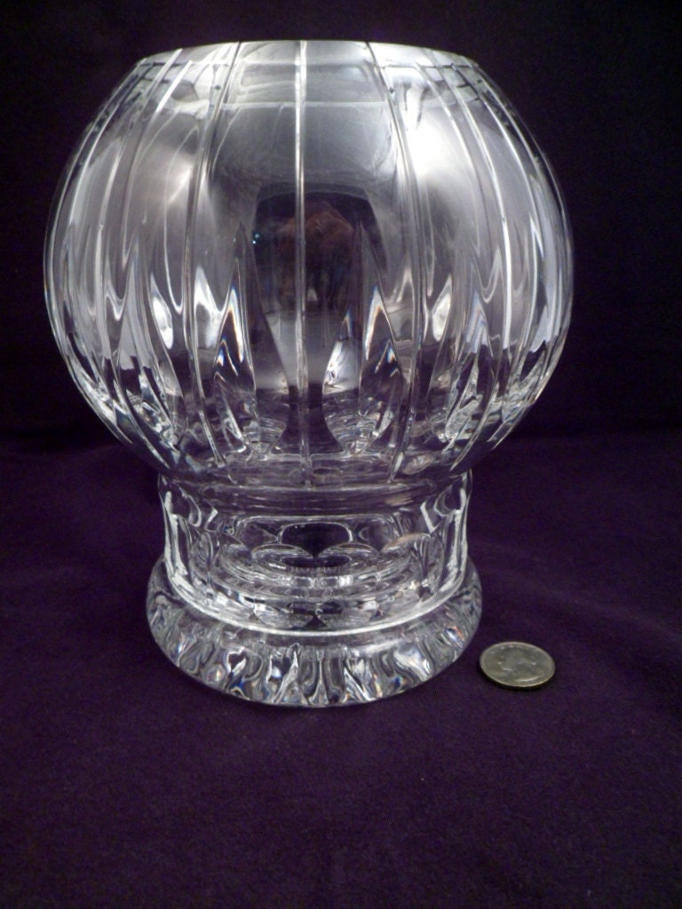Large Lead Crystal Candleholder with by AntiqueCrystalGlass