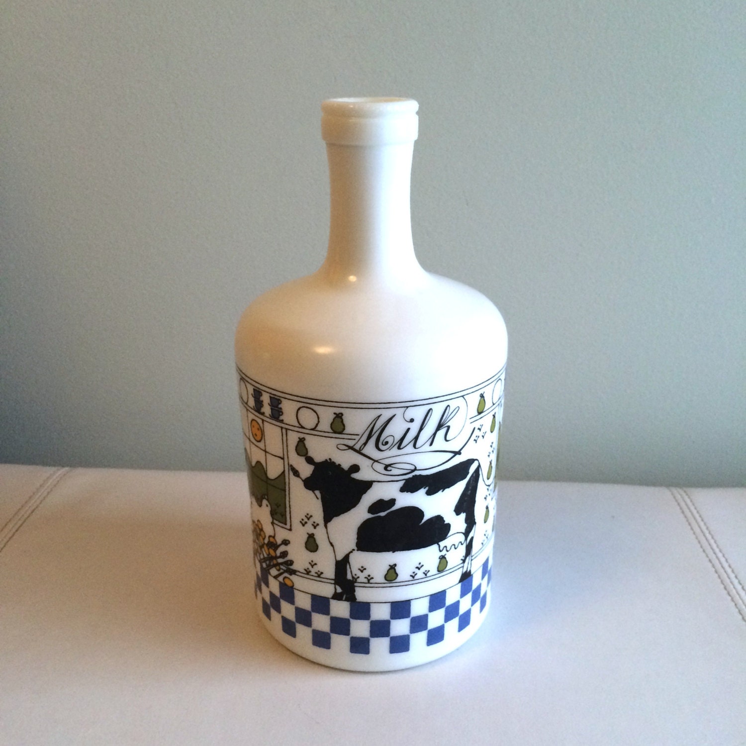 Vintage Decorative Milk Glass Jug Milk by KaleidoscopeModern