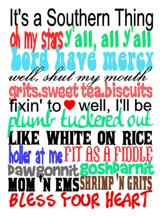 southern sayings southern quotes art print bless by