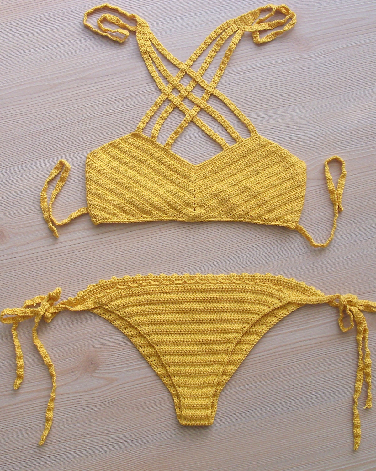 crochet bikini yellow women bikini swimwear women swim