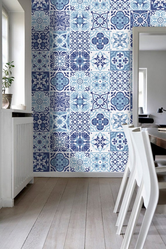 Portoghese piastrelle scala azulejos adesivi di parete ... Piastrelle adesive per cucina