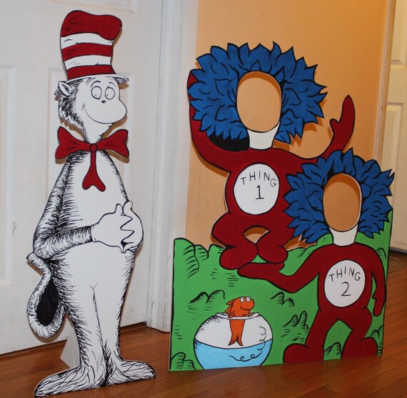 Dr Seuss Party Character Cutout . Cat in the Hat birthday . 1 Hand ...