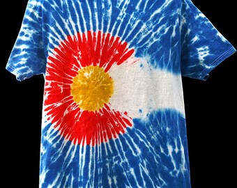 Tie Dye Colorado Flag Shirt - Short Sleeve