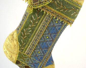 Renaissance Tapestry Christmas Stocking w Tassels by Whyshe