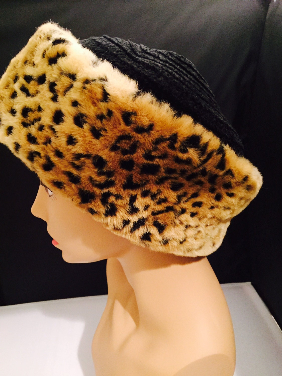 Leopard Print Pill Box Hat Faux Fur Betmar New by missenpieces