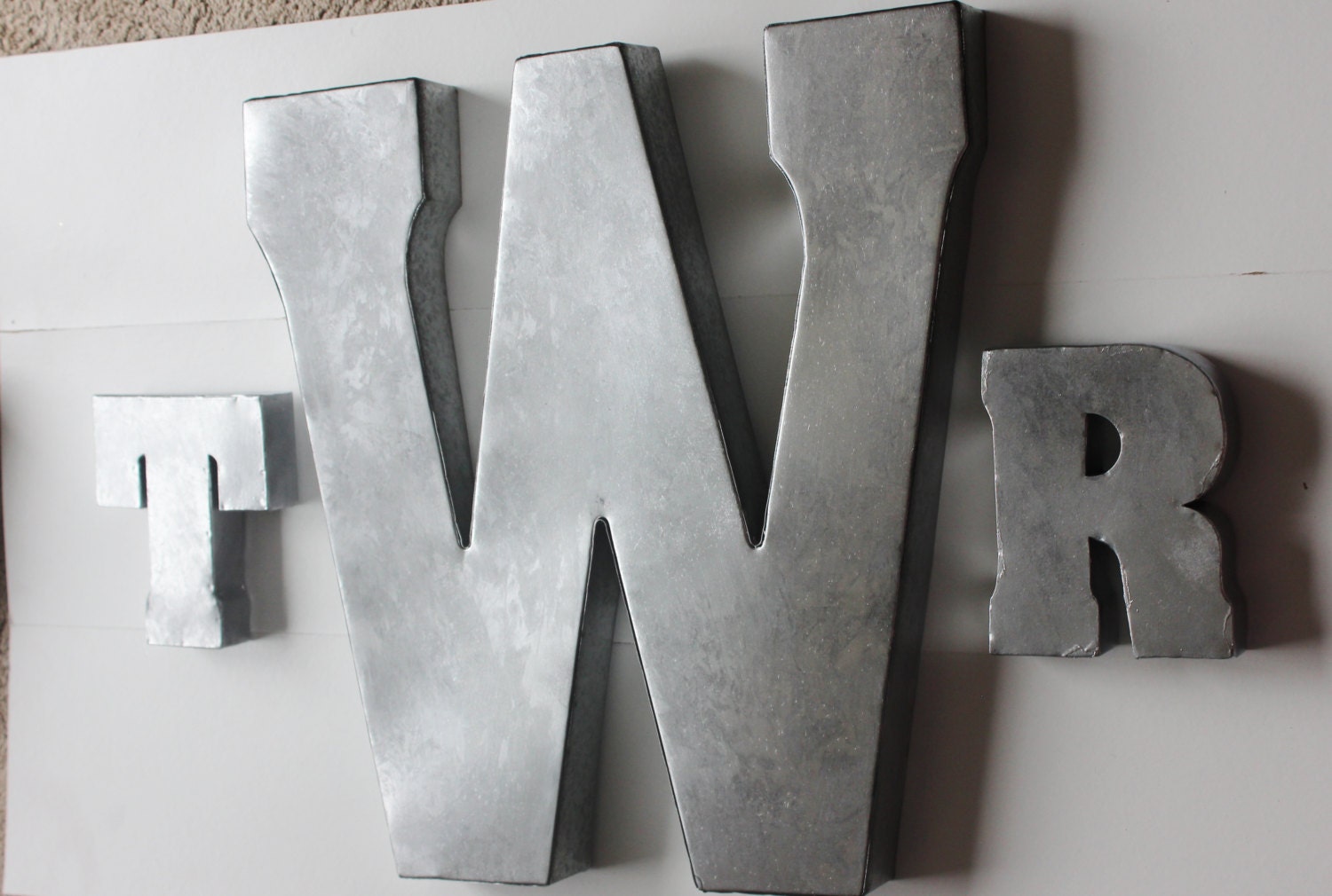 Set 3 MONOGRAM METAL INITIALS Wall Art Home Decor Letters