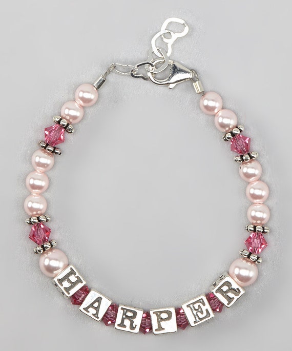 Baby Girl Gift Name Bracelet Sterling silver first birthday