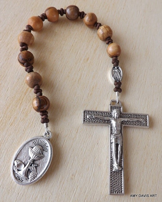 Olive Wood Rosary One Decade Rosary Men's Tenner Holy