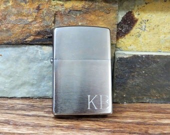 Personalized Zippo Lighter - Brushed Chrome - Groomsmen Gift - Gifts for Men (495)