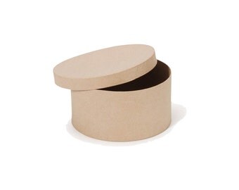 Round Paper Mache Cardboard Box - 8 Inch - Craft Gift Wrap Packaging Party Supplies