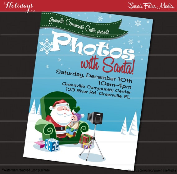 Pictures with Santa Flyer // Photos with Santa by SavoirFaireMedia