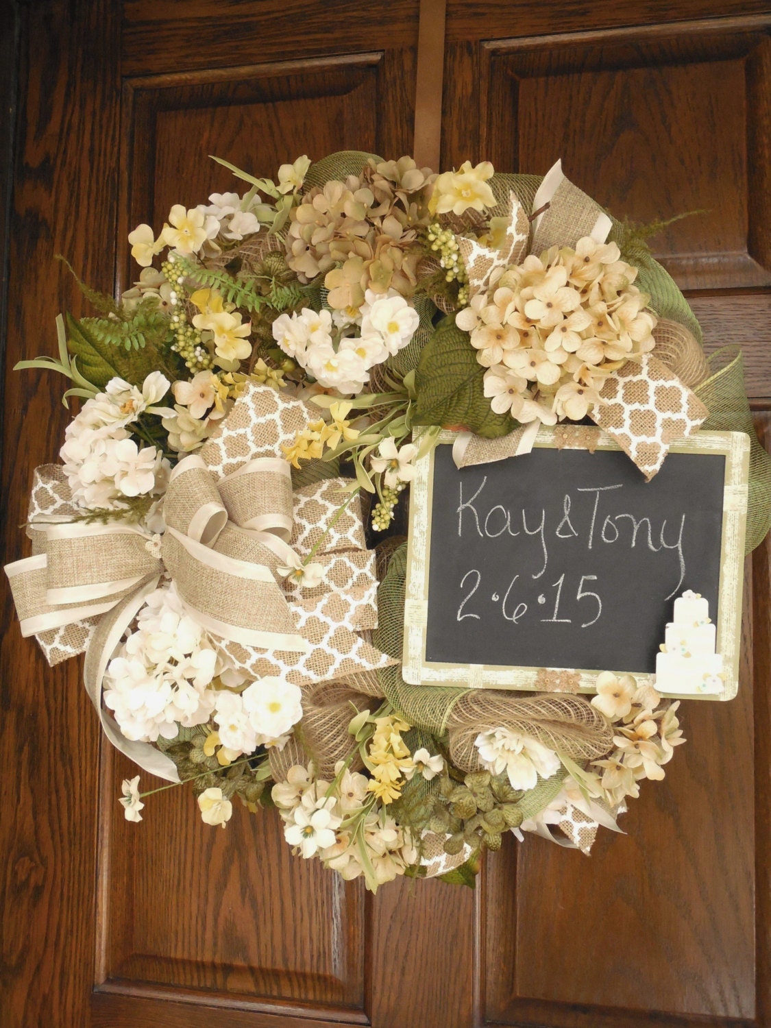 Wedding wreath Spring mesh wreath Elegant Floral wreaths