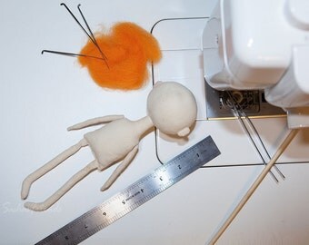Cloth Rag Doll Mini Body for crafting, Stuffed and stained, blank doll body