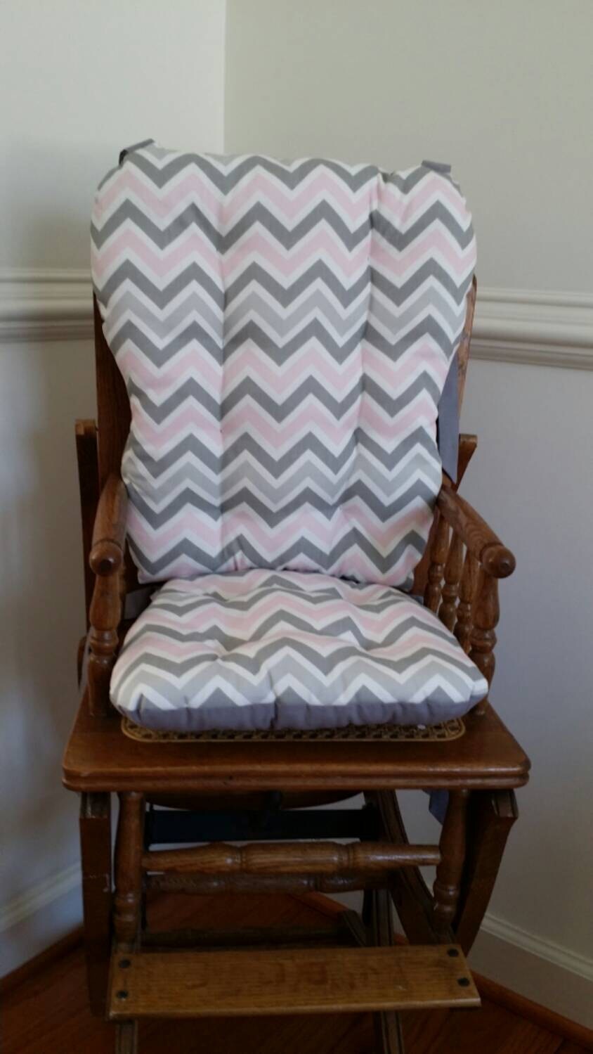 Pink & Gray Chevron High Chair Cushions High Chair Pads High