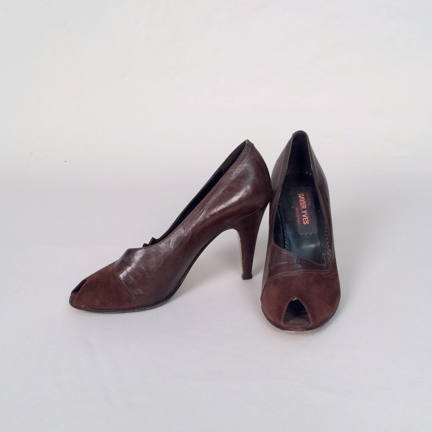 1950s peep toe heels vintage 50s shoes burgundy suede