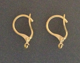 10pcs Gold filled leverback earrings - gold leverback earrings - supply jewelry making earrings - gold fill leverback earrings components