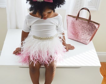 Pink Ombre Feather Skirt