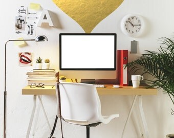 Gold Heart Wall Decal // Gold Wall Decal / Home Decor / Wall Sticker / Bedroom Wall Decal / Gold Office Decor / Nursery Decor / Gold Decor