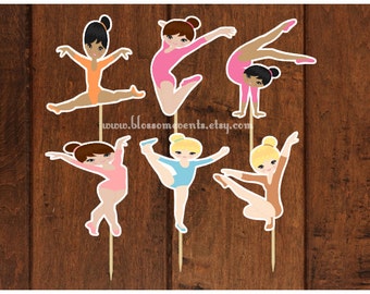 Gymnastic Cupcake Toppers(12)--set 2
