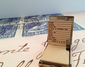 Vintage Miniature Art Deco Gold Tone Address Book Purse Sized 1940s