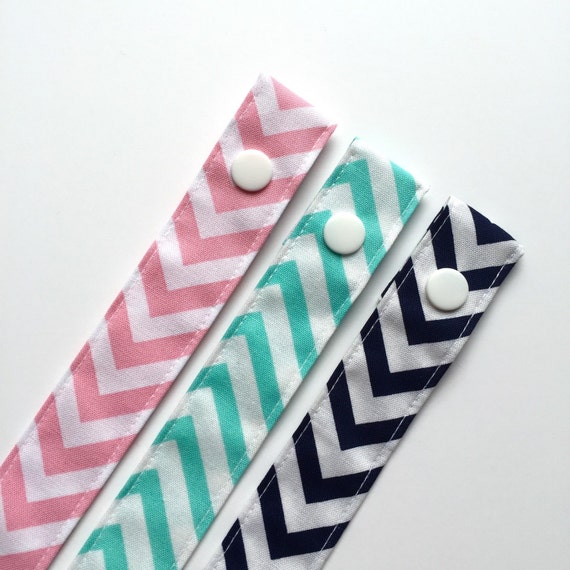 Chevron Fabric Pacifier Clip