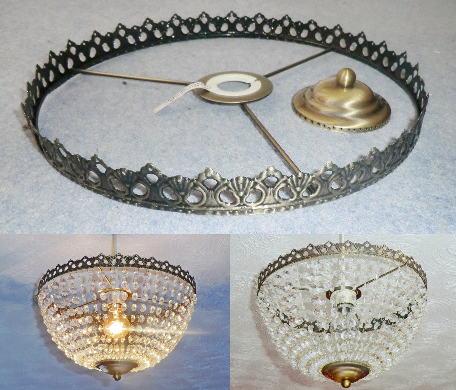 Basket Chandelier Metal Frame Skeleton Make Your Own Zoom